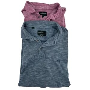 Lot of 2 Rodd & Gunn Mens 2XL Sports Fit Polo Shirts Blue Mauve Slub Knit